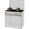 Cuisinière à bois Arpège blanc/laiton GODIN