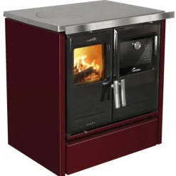 Cuisinière à bois Etna 5T fonte/bordeaux LACUNZA