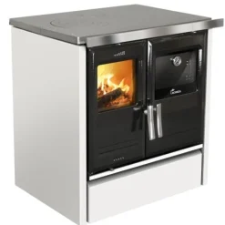 Cuisinière à bois Etna 5T noir/blanc LACUNZA