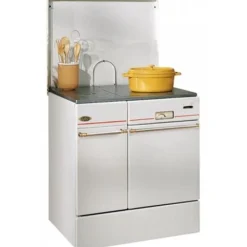 Cuisinière à bois Arpège blanc poli/laiton GODIN