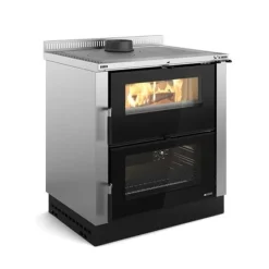 Cuisinière à bois Verona XXL noir/inox NORDICA