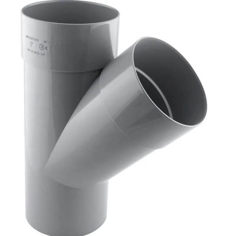 Culotte PVC évacuation 45° mâle/femelle Ø200