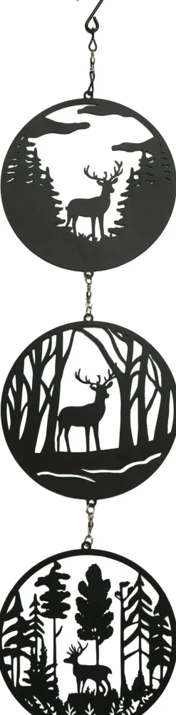 Décoration à suspendre en métal Cerfs 62 cm