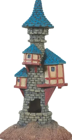 Décor tour médiéval bleu 18 cm