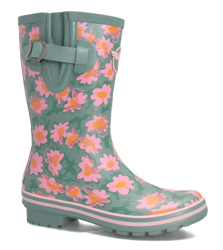 Demi-botte femme verte DAISIES