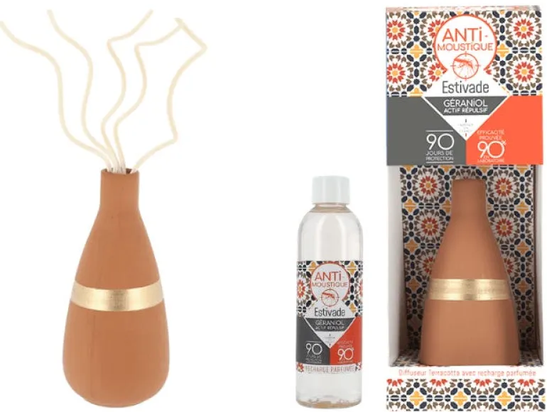 Diffuseur en terracotta XXL + recharge au géraniol 200ml