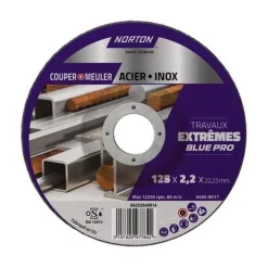 Disque de tronçonnage et d'ébarbage 125 x 2.2 x 22.23 mm
