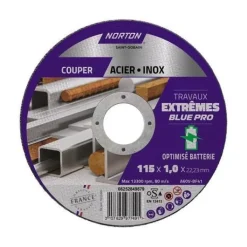 Disque de tronçonnage 115 x 1 x 22.23 mm pour acier et inox