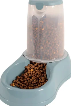 Distributeur de croquettes antidérapant bleu acier 1,5kg