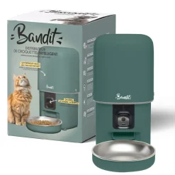 Distributeur de croquettes connecté pour chat/chien 4L Vert