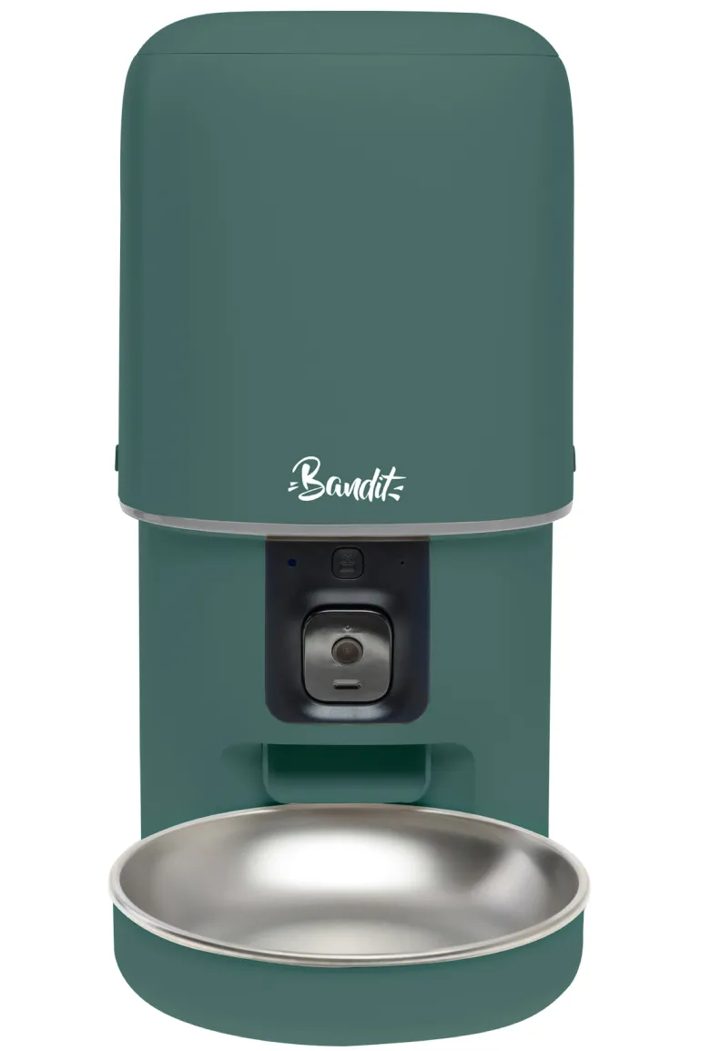 Distributeur de croquettes connecté pour chat/chien 4L Vert