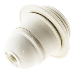 Douille E27 nylon blanc + 1 bague