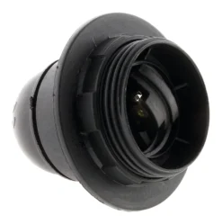 Douille E27 nylon noir + 1 bague
