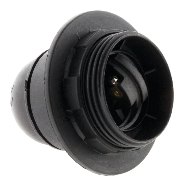 Douille E27 nylon noir + 1 bague