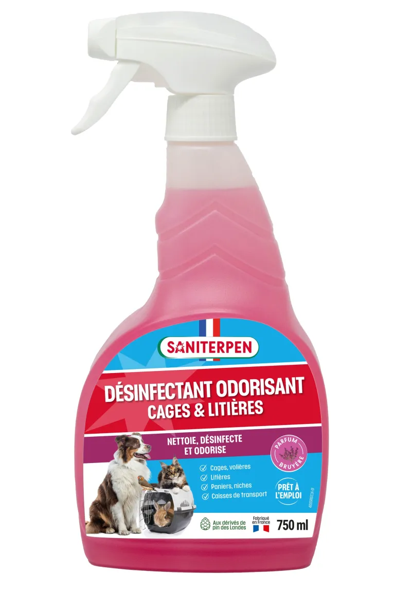Désinfectant odorisant cages et litières 750ml SANITERPEN