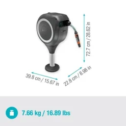 Dévidoir auto pour terrasse RollUp S 15m blanc GARDENA