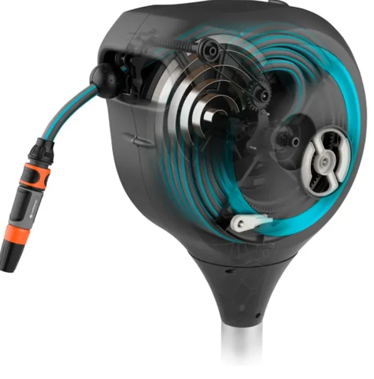 Dévidoir auto pour terrasse RollUp S 15 m bleu GARDENA