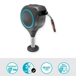 Dévidoir auto pour terrasse RollUp M 20m bleu GARDENA
