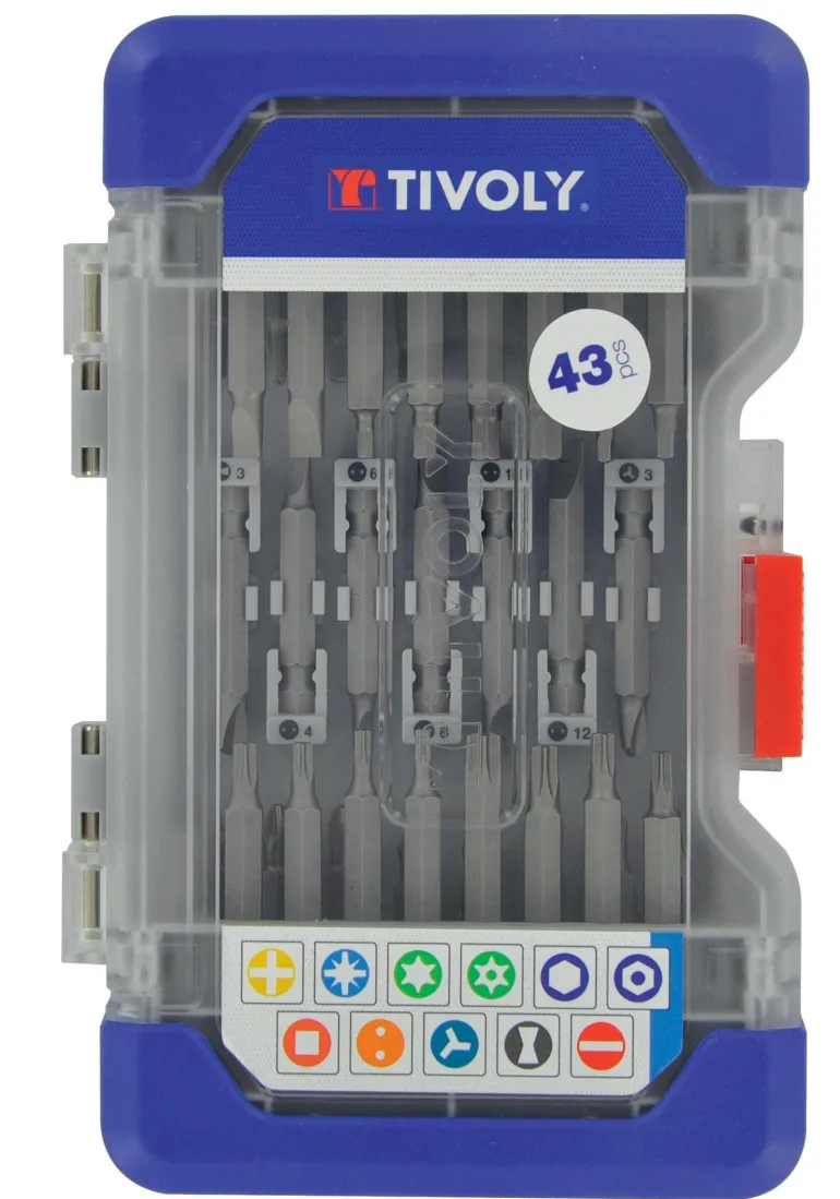 Embouts vissage longs L50mm 43 pièces TIVOLY