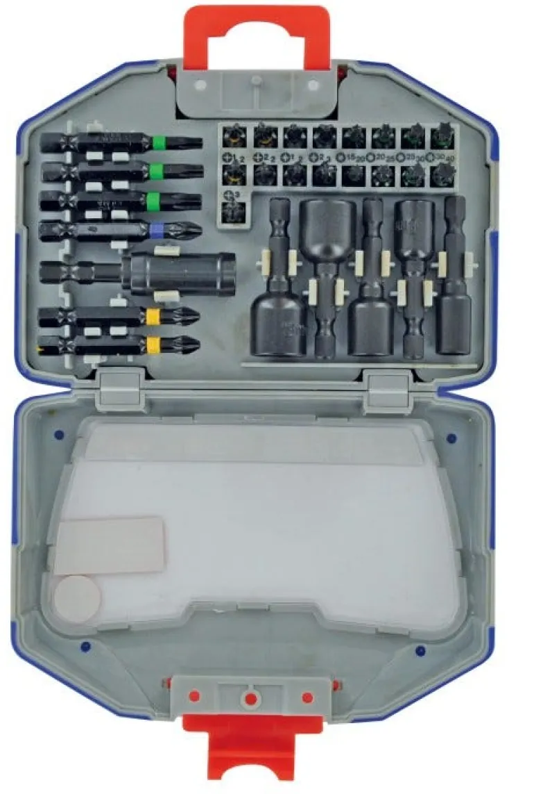 23 embouts torsion,5 noix de serrage Ø 6 13mm, 1 pote-embout