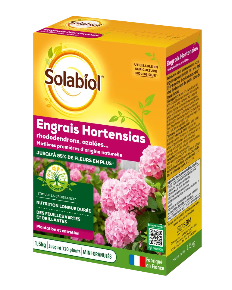 Engrais hortensias, rhododendrons 1,5kg SOLABIOL