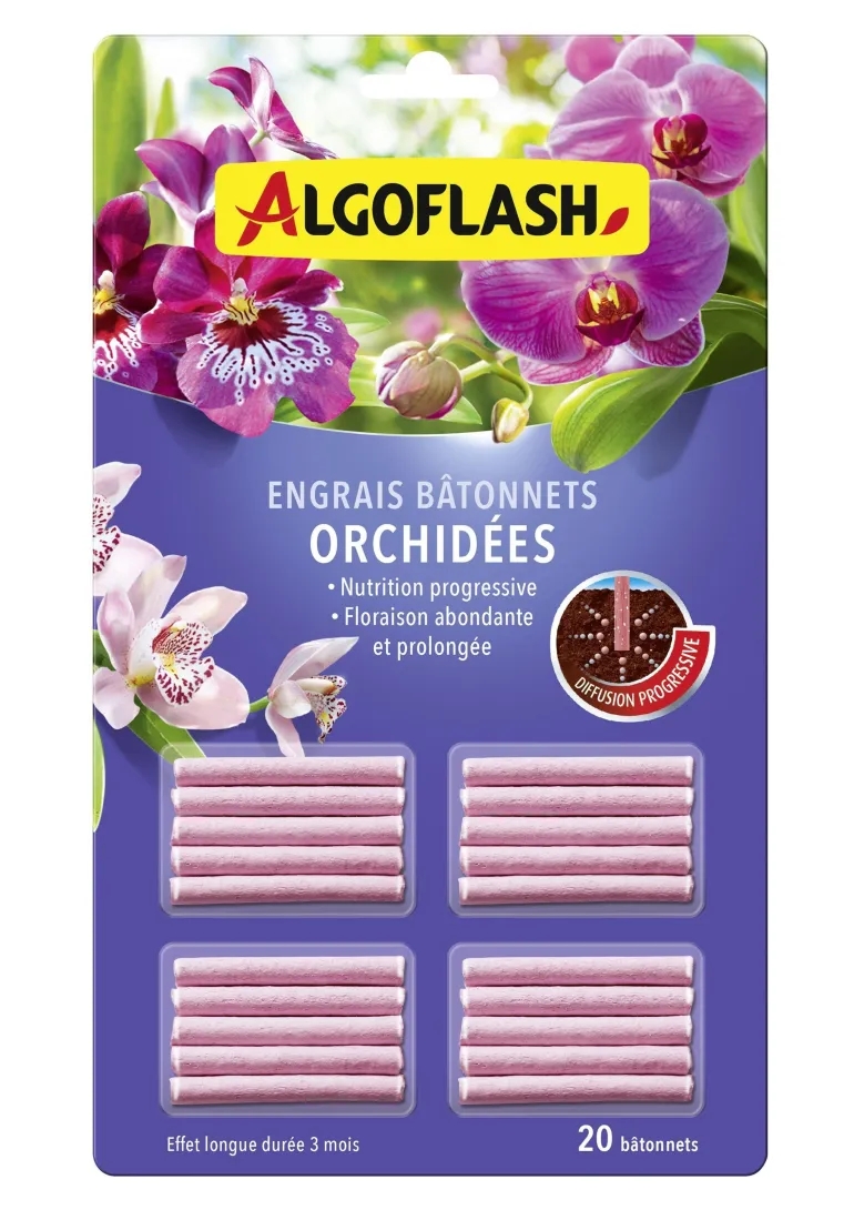 Engrais complet en bâtonnet pour orchidées (x20) ALGOFLASH