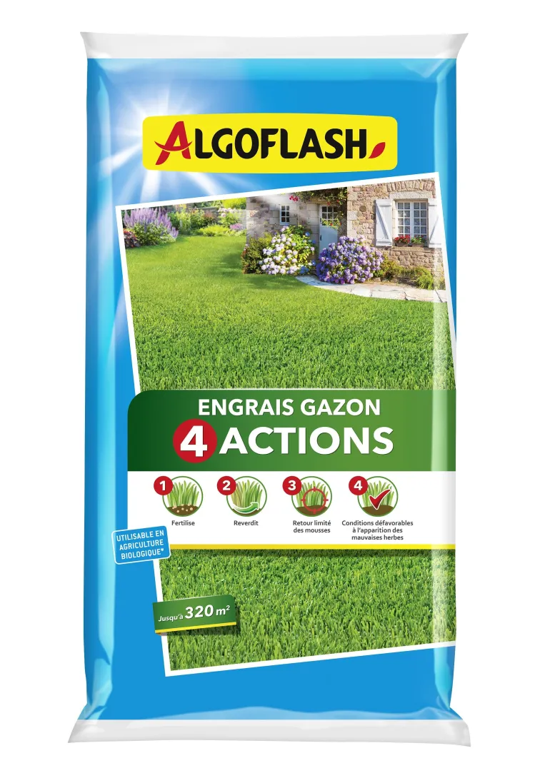 Engrais Gazon 4 Actions 16 kg ALGOFLASH