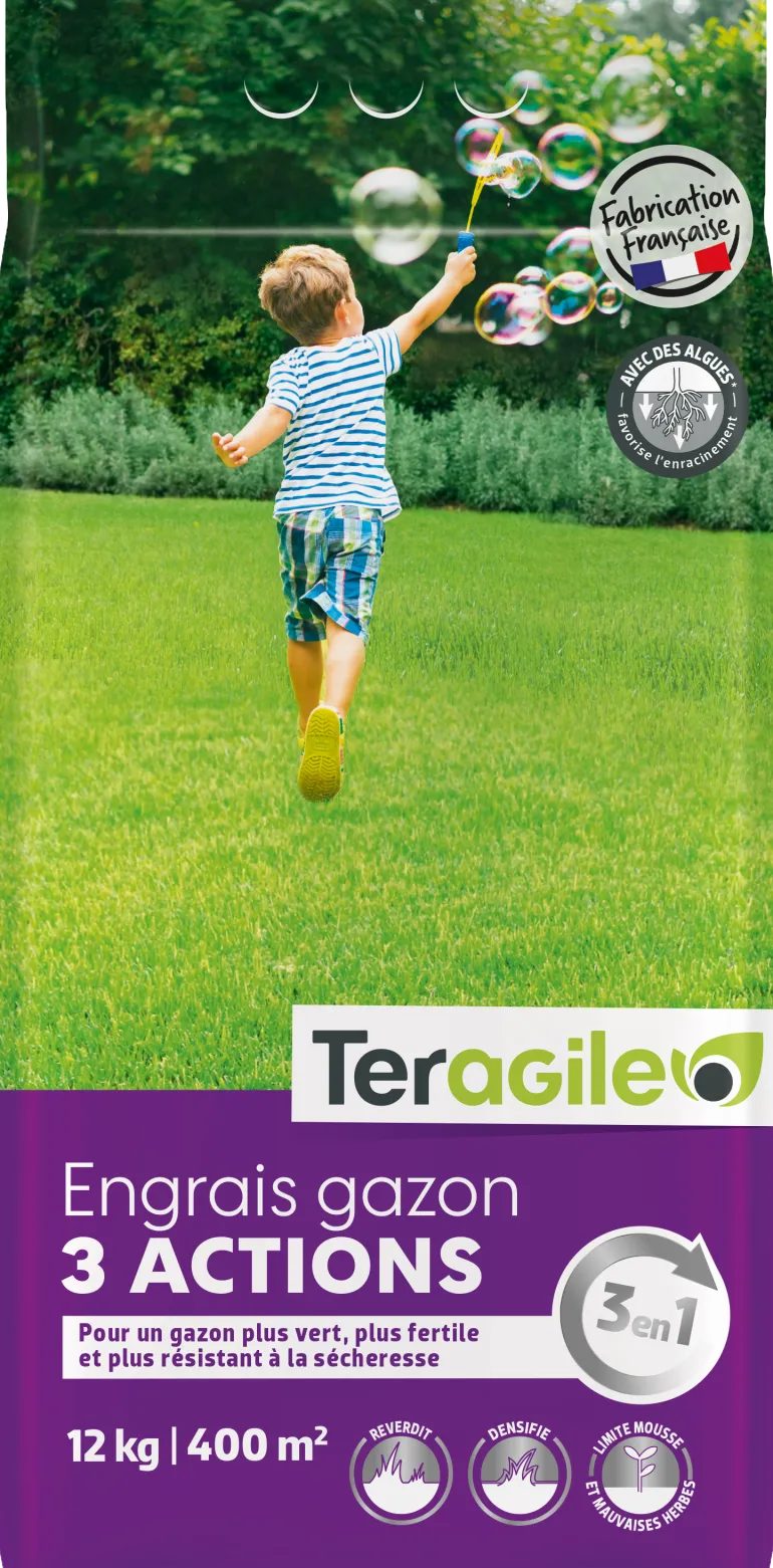 Engrais gazon 3 actions sac de 12 kg TERAGILE
