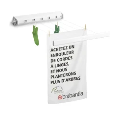 Enrouleur de cordes à linge 22m blanc