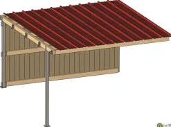 Extension abri prairie SP 4,09x,18 m bardage/bac acier bdx