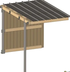 Extension abri prairie SP 2,20x3,18 m bardage/bac acier gris