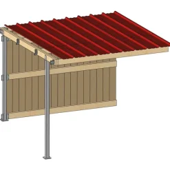 Extension abri prairie SP 3,09x3,18 m clin/bac acier bdx