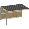 Extension abri prairie SP 4,09x3,18 m clin/bac acier gris