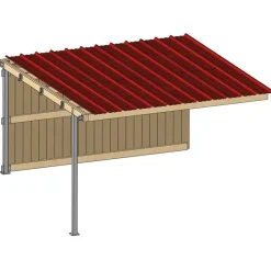 Extension abri prairie SP 4,09x,418 m planche/bac acier bdx
