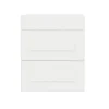 Façade Liath MDF revêtu PVC blanc 713x600mm 3 tiroirs