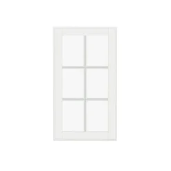 Façade Liath MDF revêtu PVC blanc 713x400mm vitrée h/b mm