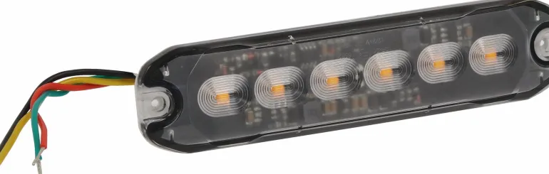 Feu de pénétration 6 LED 12/24V orange extra plat