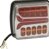 Feu arrière carré LED droit 12/24V 4 fonctions