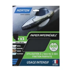 Feuille de ponçage imperméable 230x280mm G600 (x3)