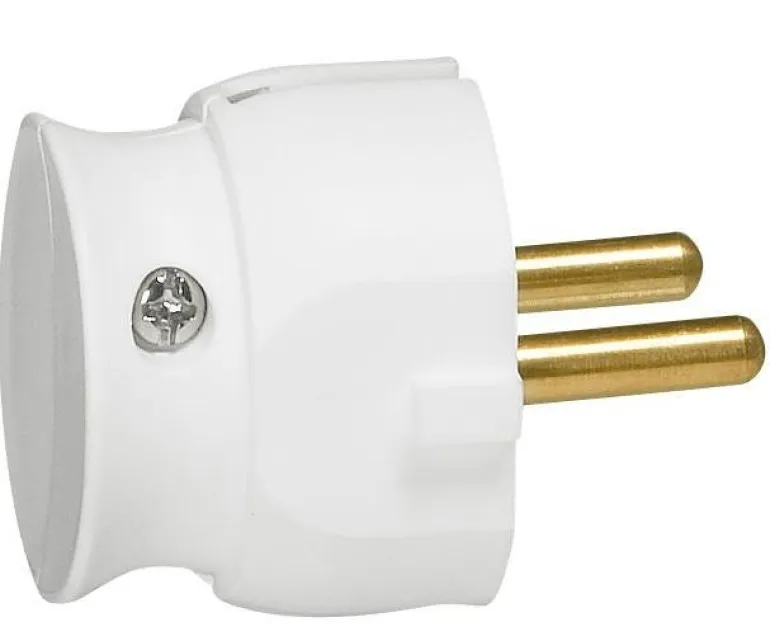 Fiche 2 pôles 16A extra plat blanc