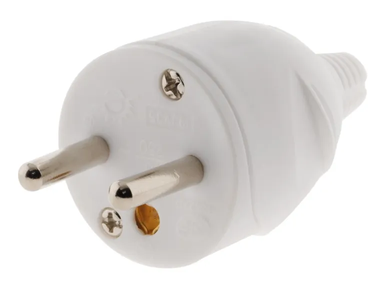 Fiche mâle 16A blanc NF