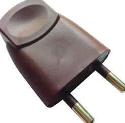Fiche mâle - 6A - 2 pôles marron