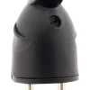 Fiche mâle latérale 2 pôles + terre noir NF