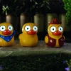 Figurine solaire Canard jaune 9cm - Vendue à l'unité