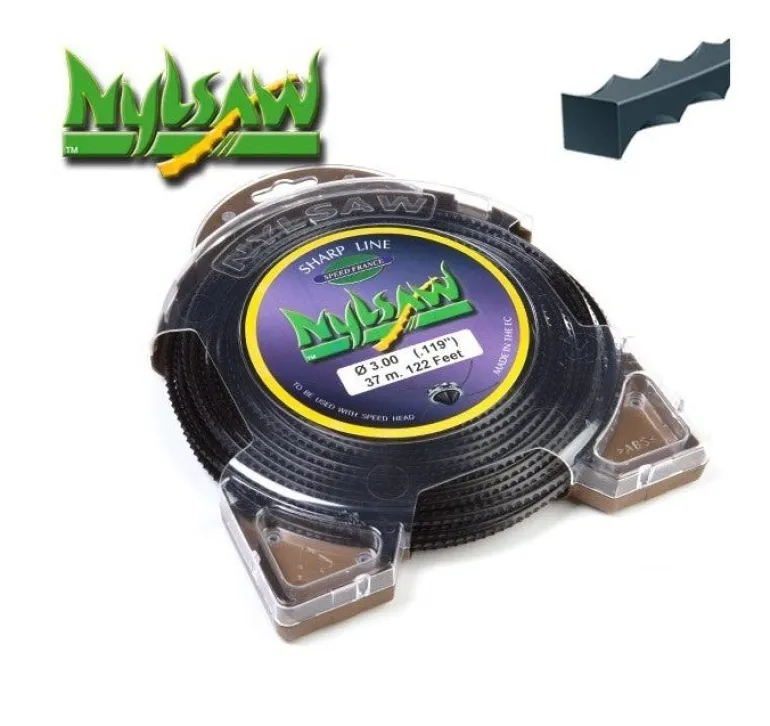 Fil nylon profil carré dentelée Ø3mm 37m Nylsaw