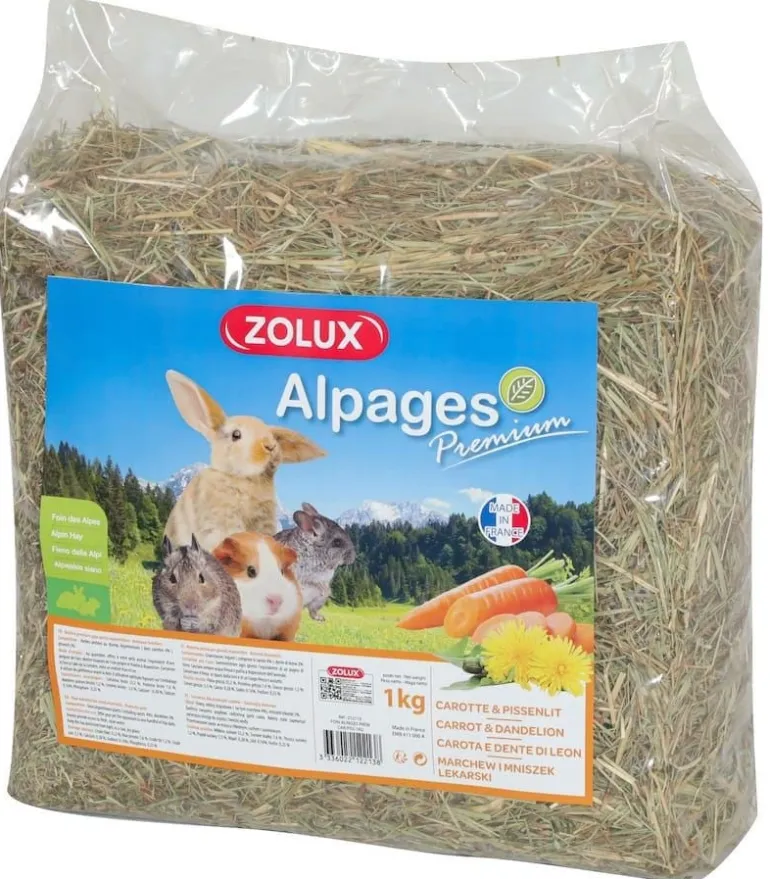 Foin des alpages premium aromatisé carotte-pissenlit