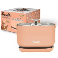 Fontaine à eau sans fil pour chat 2,5L Pêche BANDIT