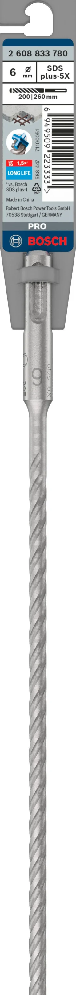 Foret béton PRO SDS plus-5X, 6 x 200 x 260 mm BOSCH PRO