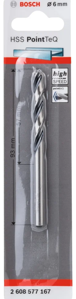 Foret hélicoïdal HSS PointTeQ 6 mm BOSCH