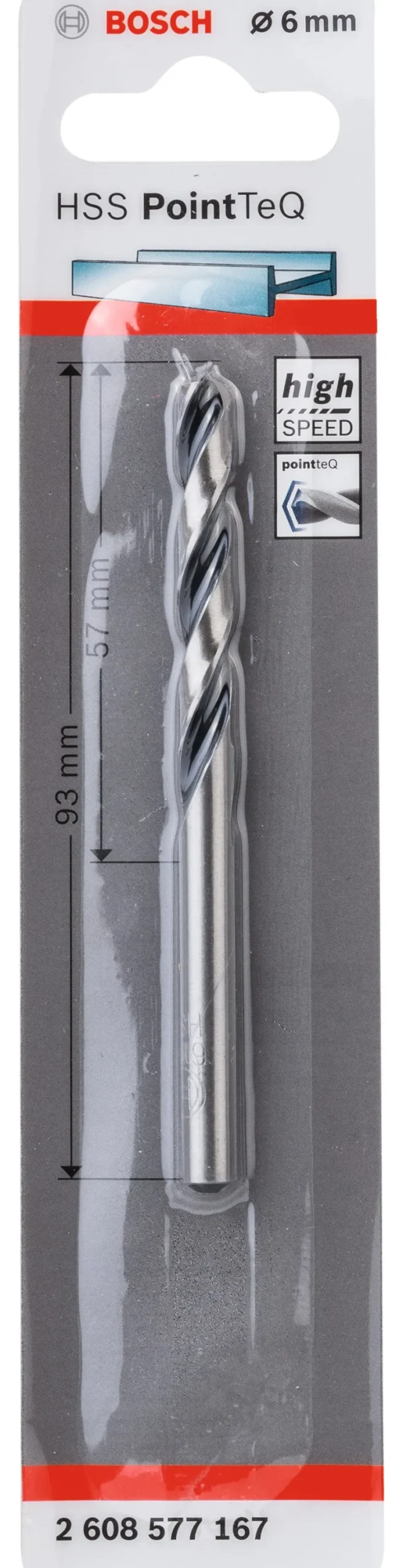 Foret hélicoïdal HSS PointTeQ 6 mm BOSCH